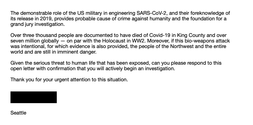 Letter to King County Sheriff Patricia Cole-Tindall, page 2
